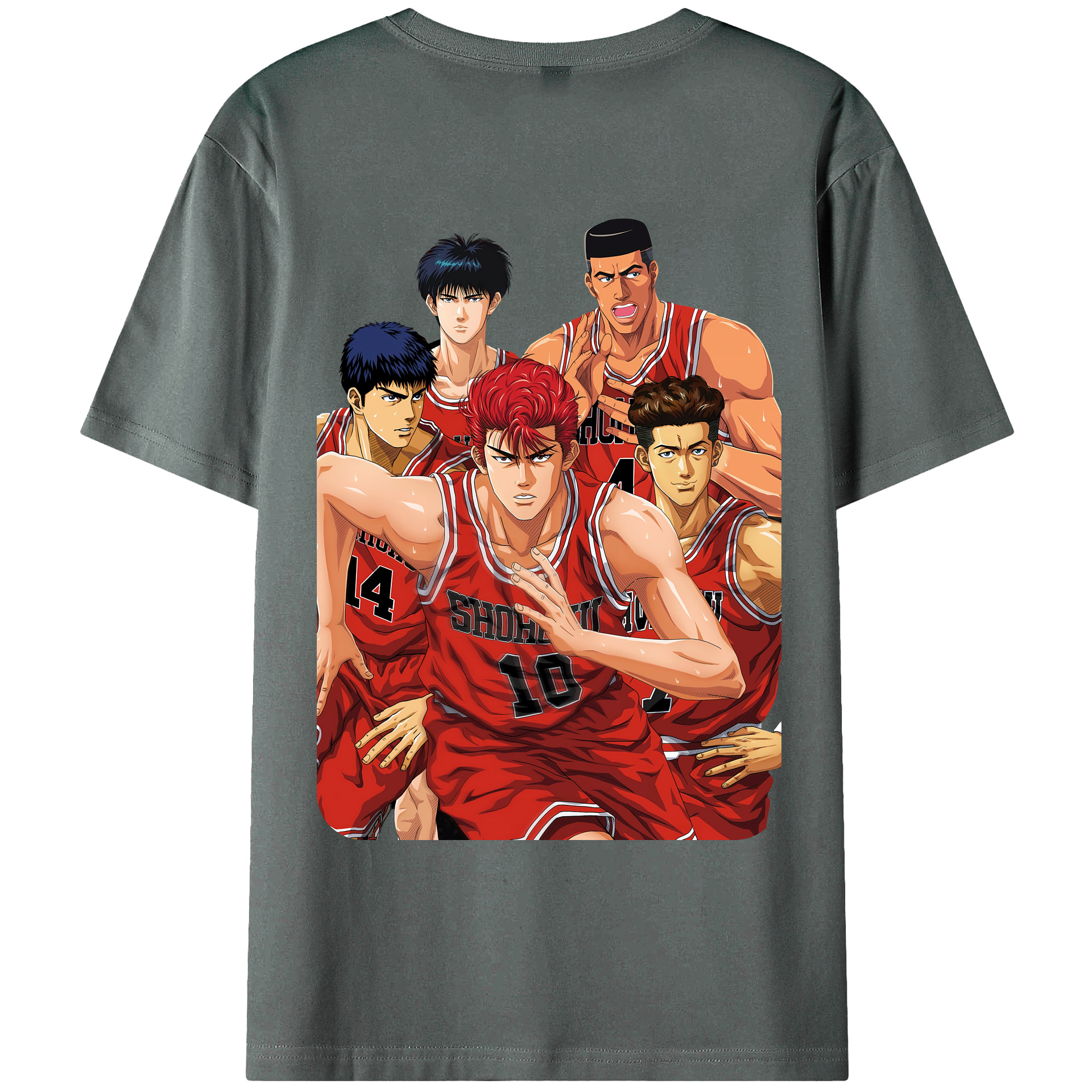 （画像用） SLAM DUNK／スラムダンク 綿100％ メンズ半袖Tシャツ（バックプリント） 通気性